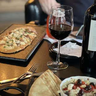 Date Night! Baked Feta Dip and Chicken Bacon Ranch flatbread