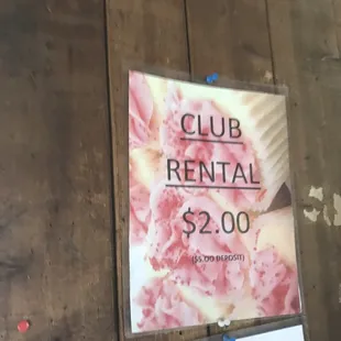 Club rental for driving range or bring your own