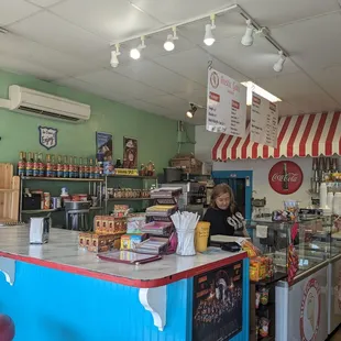a woman at the counter