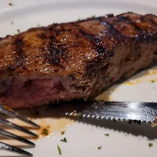 NY Steak. Med rare.  Missing a couple of bites.