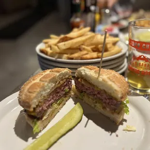Burger and fries