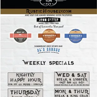 Weekly specials