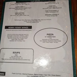 menu