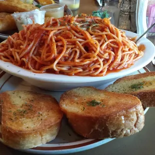 Two HUGE tasty meatballs underneath those beautiful noodles.