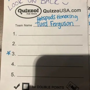 Quizzo Trivia with Kevin!