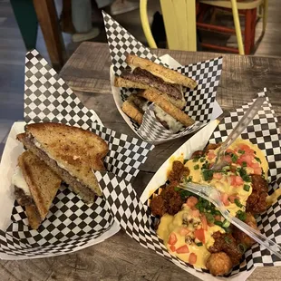 Salt lick over here  Party melts and loaded tots