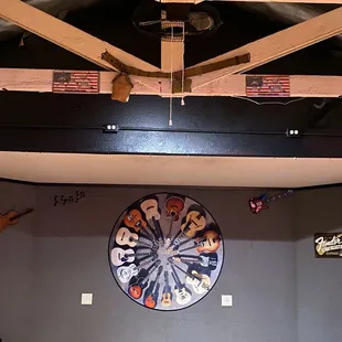 a clock in the middle of a room