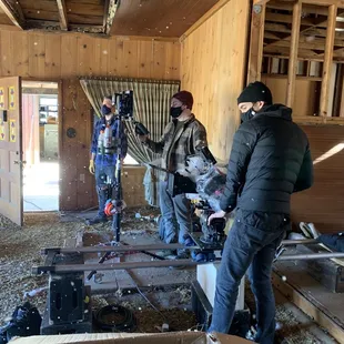 Inside one of the old houses on the property