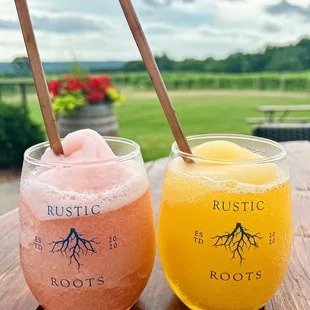Rose and mango wine slushie