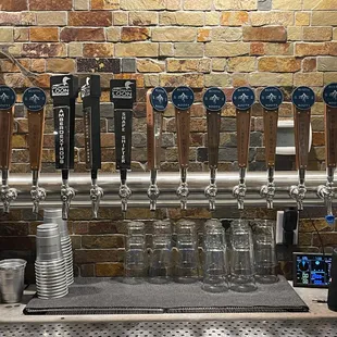 Wine and beer taps closer picture