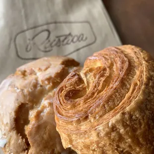 Lavender scone and chocolate croissant