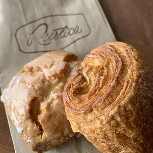 Lavender scone and chocolate croissant