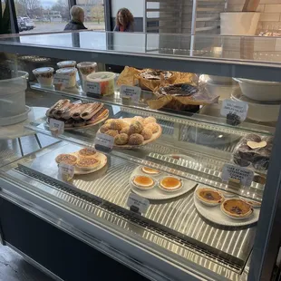 a variety of pastries on display