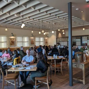 Main seating area looking in from the arrival area.