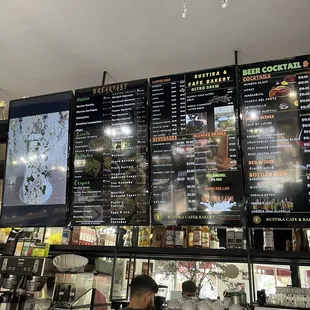 Interior menu board