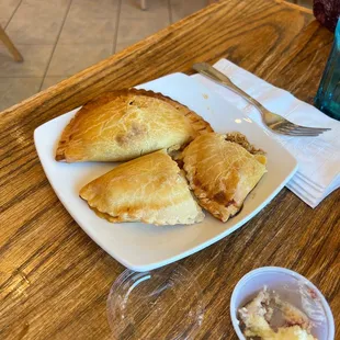 Beef and chicken mole pastries