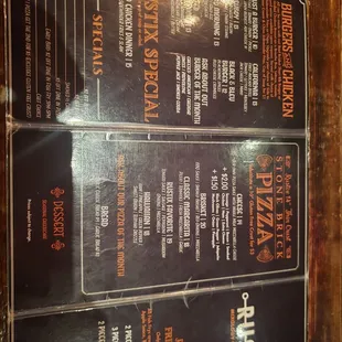 two menus on a wooden table