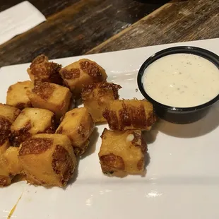 Cheese Curds - $10 for 12 cubes (yikes!)