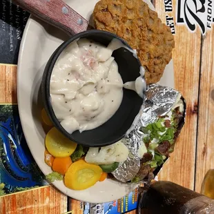 Country Fried Steak with baked potato