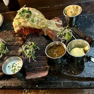 Steak Board - Ribeye, Filet and NY Strip with Lobster
