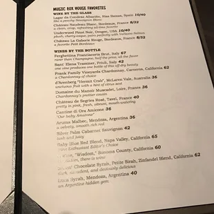 a menu for a restaurant