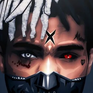 a picture of a man with a mask on his head