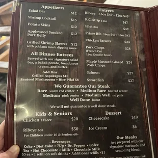 menu