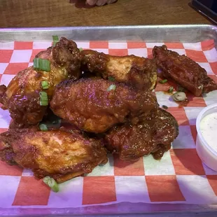 Wings w chipotle raspberry- they were Large!!