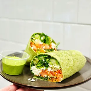 Our wraps just got even better! It now comes with choice of Whole Wheat Tortilla or Spinach Tortilla. All dressings are made in house!