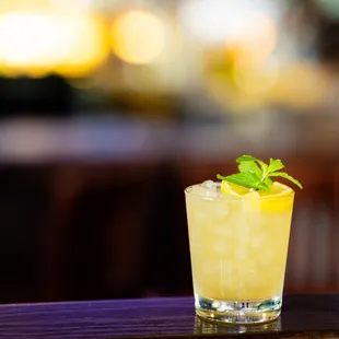 a glass of lemonade