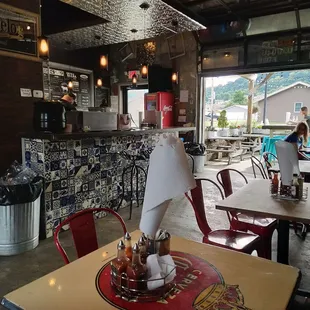 Inside the restaurant.