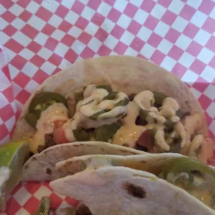 My spicy beef tacos.