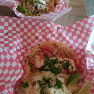 Beef, spicy beef, chicken and pork tacos!