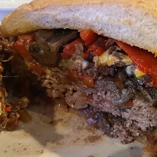 Cross section.  The Ultimate Burger.