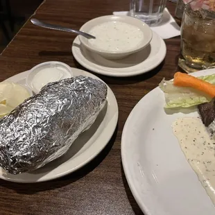 Baked Potato with Butter and Sour Cream