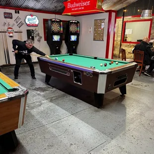 Pool tables are well maintained