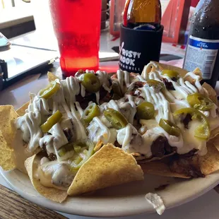 Brisket nachos. Good but the bbq sauce was way too sweet.