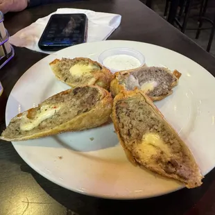 Boudin egg rolls were bland... no flavor at all.