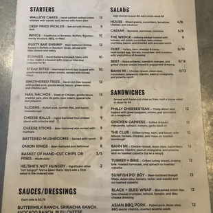 Starter-Salad-Sandwich menu 6/13/21