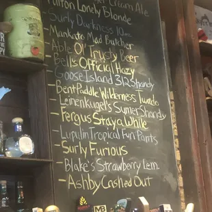 Beer tap list 6/13/21