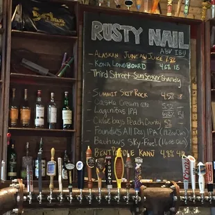 The bar and beer list