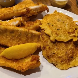 Perch and potato pancakes