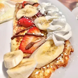 Banana, Nutella, and Strawberry Crepe!