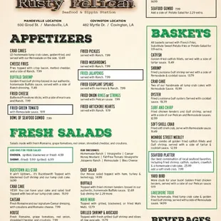 Front of menu