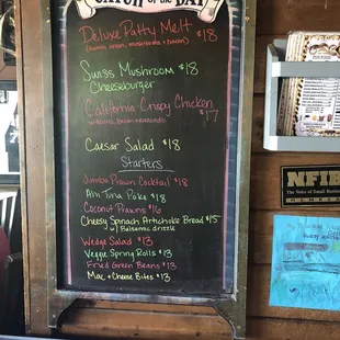 Catch of the day Menu