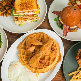 waffles, food