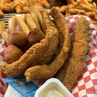 3 fish snack pack and 1 side