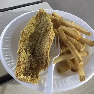 Catfish fried to perfection! Very moist....definitely coming back.