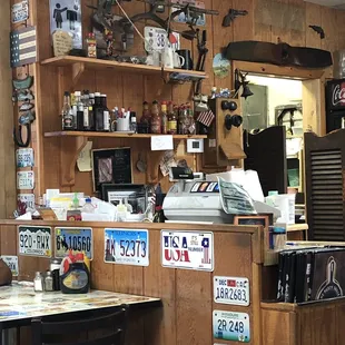 Cashier stand rustic decorations