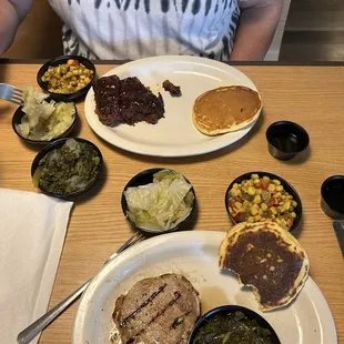 Today&apos;s specials meatloaf pork chop cornbread pancake
